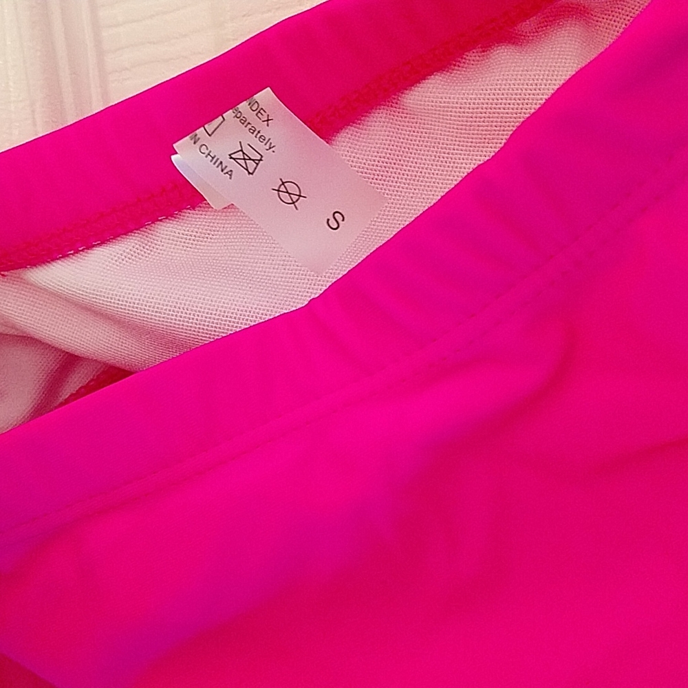 NWT Tempt Me Cheeky High Waisted Neon Pink Bikini - Small - Picture 9 of 10